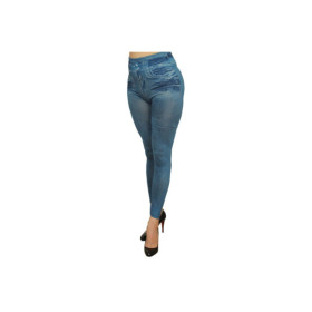 Legging bleu effet jean usé 